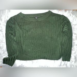 windsor - always cute rib knit sweater top - M - olive